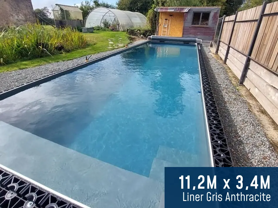 piscine blockto pool accueil 11 2 x 3 4m liner gris anthracite