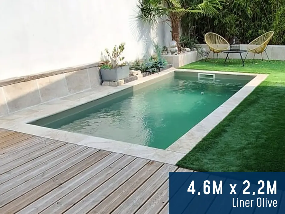 piscine blockto pool accueil 4 6 x 2 2m liner olive