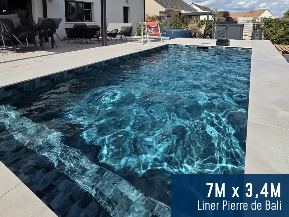 piscine blockto pool accueil 7 x 3 4m liner pierre de bali