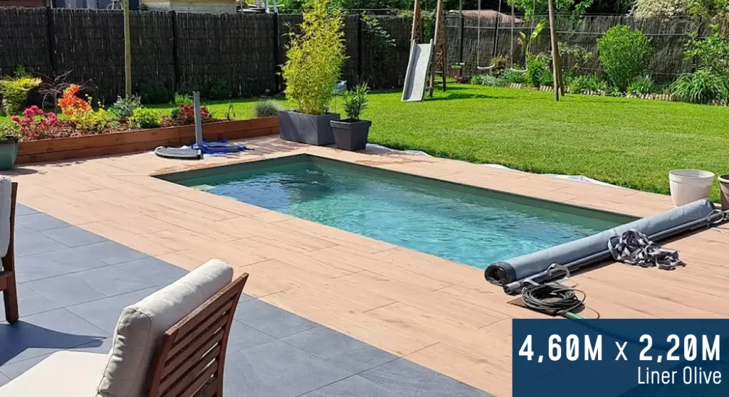 piscine blockto pool mini piscine 4 6 x 2 2m liner olive 1