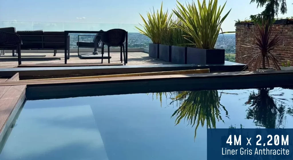 piscine blockto pool mini piscine 4 x 2 2m liner gris anthracite